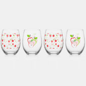 Verre À Vin Sans Pied Pommes rouges et vertes (Dos)