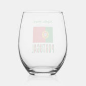 Verre À Vin Sans Pied Portuguese Flag Green Personalized (Verso)