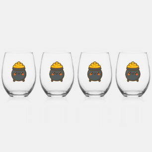 Verre À Vin Sans Pied Pot d'or Kawaii