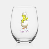 Verre À Vin Sans Pied Poule de Pâques (Verso)