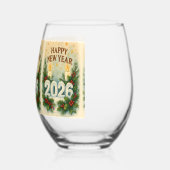 Verre À Vin Sans Pied premium happy new year 2026 (Gauche)