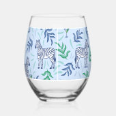 Verre À Vin Sans Pied Preppy Navy Zebra Martinis Bleu (Gauche)