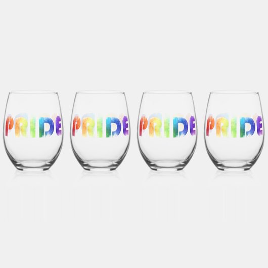 Verre À Vin Sans Pied Pride arc-en-ciel (Recto)