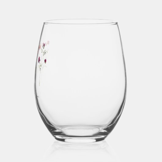 Verre À Vin Sans Pied Pride lesbienne Fleur sauvage minimale Mariage flo (Gauche)