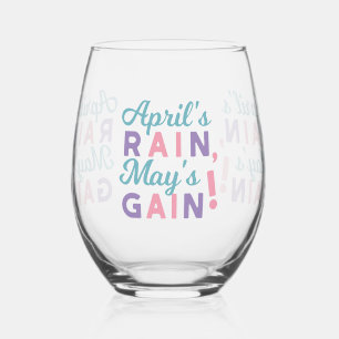Verre À Vin Sans Pied Promesse du printemps - 'Pluie d'avril, gain de ma