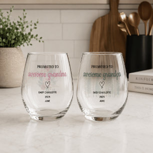 Verre À Vin Sans Pied Promus Grands-parents Personnalisés Incroyables