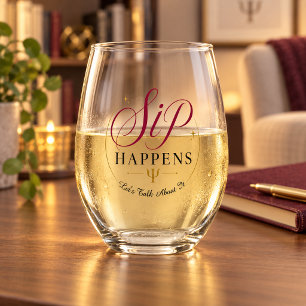 Verre À Vin Sans Pied Psychologue Personnalisé Sip Happens