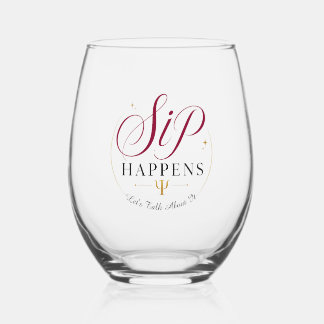 Verre À Vin Sans Pied Psychologue Personnalisé Sip Happens