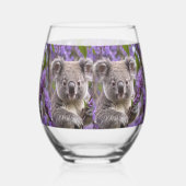 Verre À Vin Sans Pied Purple Jacaranda Koala Ours, (Droite)