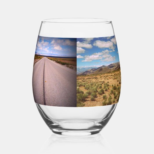 Verre À Vin Sans Pied Quatre Vacances ou Photo Voyage (Droite)