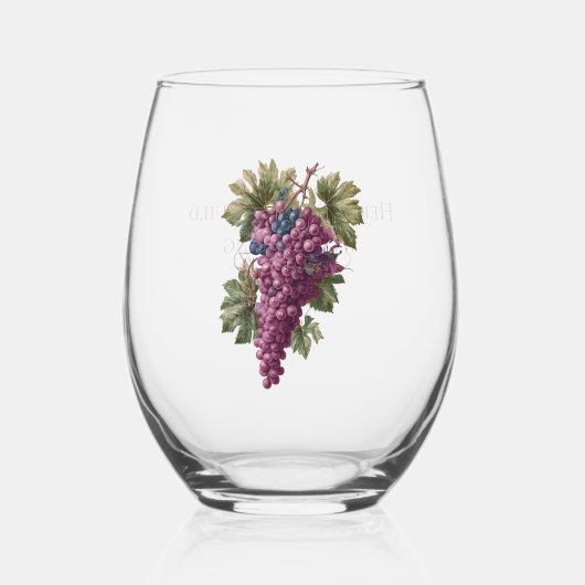 Verre À Vin Sans Pied Raisins de vignoble personnalisés (Recto)