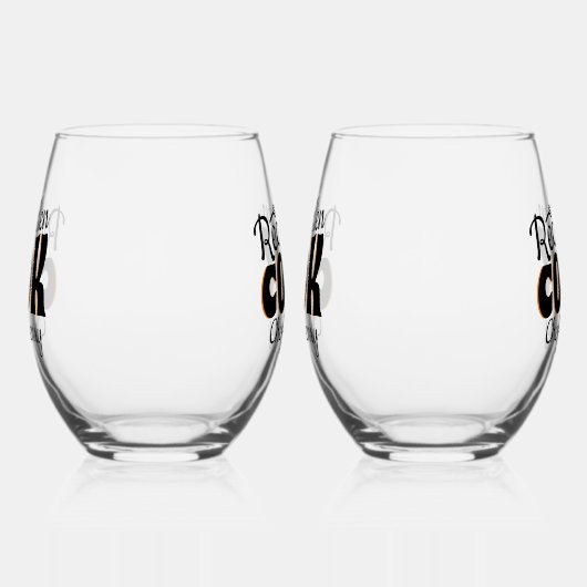 Verre À Vin Sans Pied Real Men Cook Noir (Gauche)