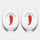 Verre À Vin Sans Pied Red Hot Pepper Diva (Recto)