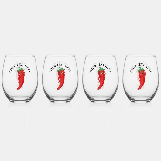 Verre À Vin Sans Pied Red Hot Pepper Diva (Dos)