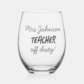 Verre À Vin Sans Pied Remerciement au professeur hors service (Recto)