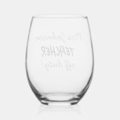 Verre À Vin Sans Pied Remerciement au professeur hors service (Verso)