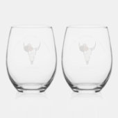 Verre À Vin Sans Pied Remerciements Heureux Béni Western Friendsgiving (Verso)