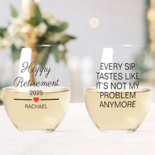 Verre À Vin Sans Pied Retraite Personnalisée Amusante
