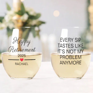 Verre À Vin Sans Pied Retraite Personnalisée Amusante