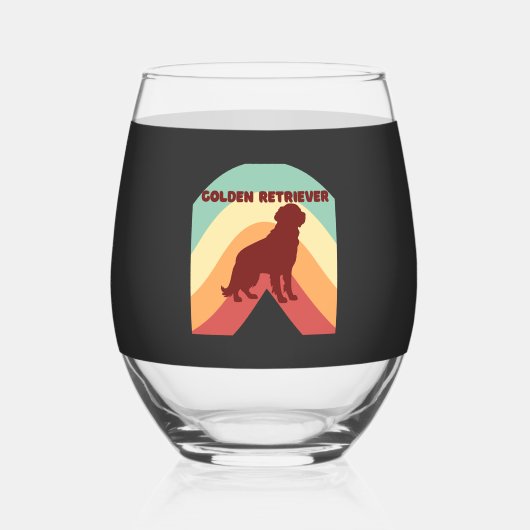 Verre À Vin Sans Pied Retriever doré (Recto)