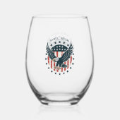 Verre À Vin Sans Pied Retro American Eagle (Recto)