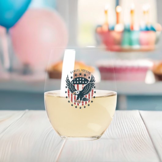Verre À Vin Sans Pied Retro American Eagle (Insitu (Baby Shower))