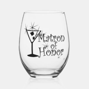 Verre À Vin Sans Pied Retro Martini - Matrone d'Honneur