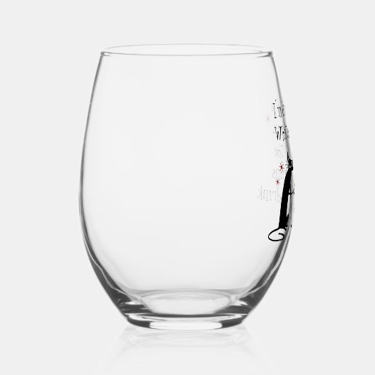 Verre À Vin Sans Pied Rêver blanc Noël drôle Vin Chat (Droite)