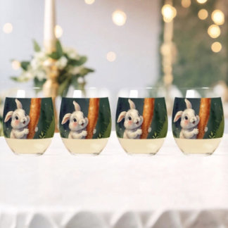 Verre À Vin Sans Pied Rêves de lapin de prairie : Verre de vin sans pier