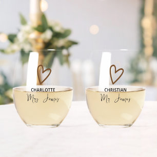 Verre À Vin Sans Pied Rien de fantaisie Juste Amour Mariage