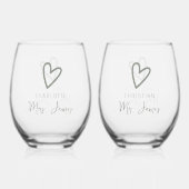 Verre À Vin Sans Pied Rien de fantaisie Juste Amour Mariage (Verso)