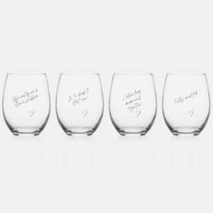 Verre À Vin Sans Pied Romance et humour Anniversaire de mariage Fiançail