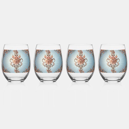 Verre À Vin Sans Pied Rose Baroque (Recto)