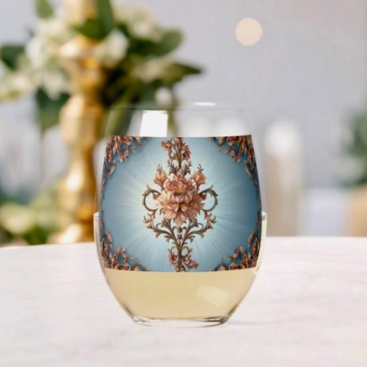 Verre À Vin Sans Pied Rose Baroque  