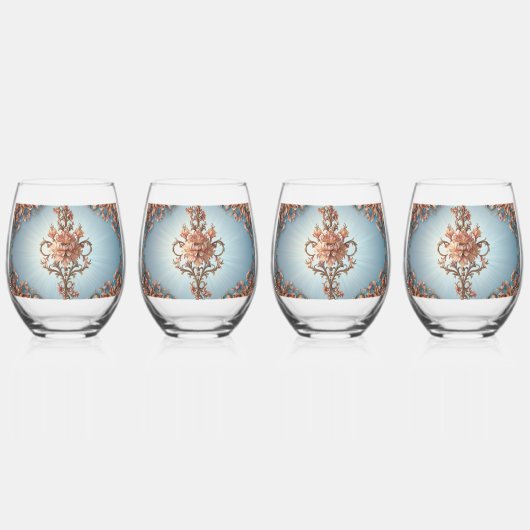 Verre À Vin Sans Pied Rose Baroque (Recto)