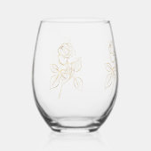 Verre À Vin Sans Pied Rose d'or moderne minimal (Verso)