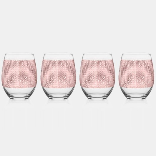 Verre À Vin Sans Pied Rose étincelant doré Parties scintillant Brown (Droite)