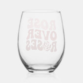 Verre À Vin Sans Pied Rose sur Roses Verre sans pierre (Verso)