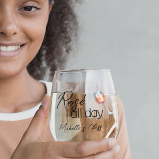 Verre À Vin Sans Pied Rose toute la journée