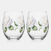 Verre À Vin Sans Pied Roses blanches à main (Gauche)
