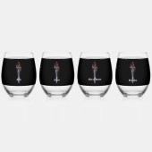 Verre À Vin Sans Pied Roses d'épée de dragon rouge (Recto)