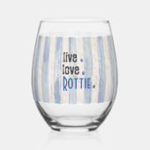 Verre À Vin Sans Pied Rottie Maman Live Love Pawprint (Recto)