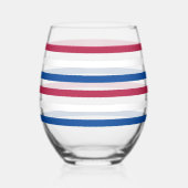 Verre À Vin Sans Pied Rouge, blanc et bleu (Gauche)