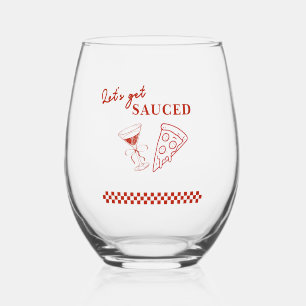Verre À Vin Sans Pied Rouge et blanc Obtenons la soucoupe Bachelorette