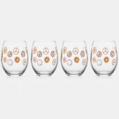 Verre À Vin Sans Pied Rousty Gears Steampunk Custom Initial (Dos)