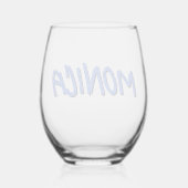 Verre À Vin Sans Pied Royal Blue 3D Funny Nom moderne (Verso)
