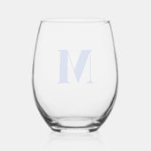 Verre À Vin Sans Pied Royal Blue Modern Monogramme Lettre initiale (Verso)