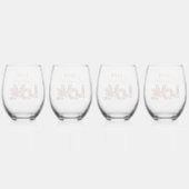 Verre À Vin Sans Pied Rustic Floral Letters Live Laugh Love  (Dos)