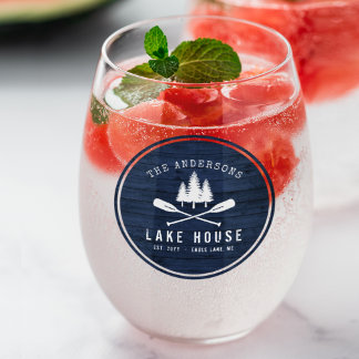 Verre À Vin Sans Pied Rustic Lake House Boat