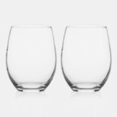 Verre À Vin Sans Pied Rustic Modern Plaid Check Deer Stemless Wine Glass (Gauche)
